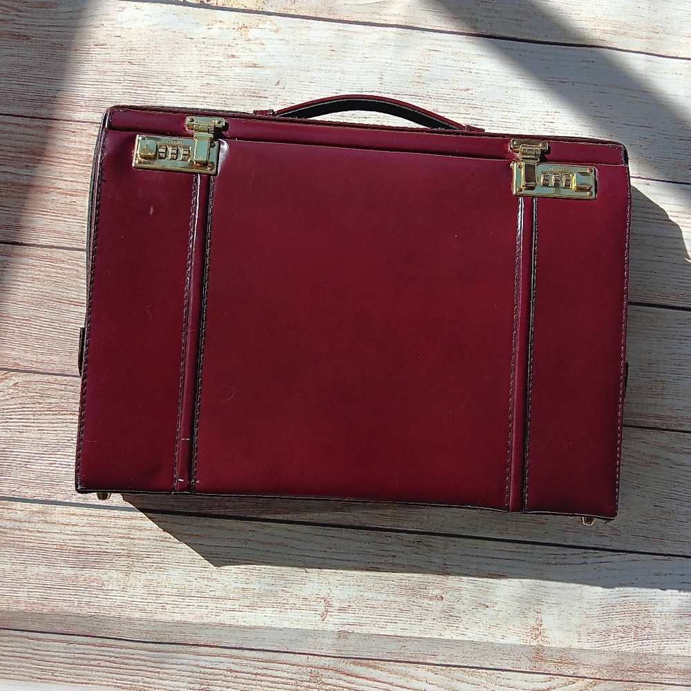 Vintage! Presto Burgundy TOP Grain leather Briefcase